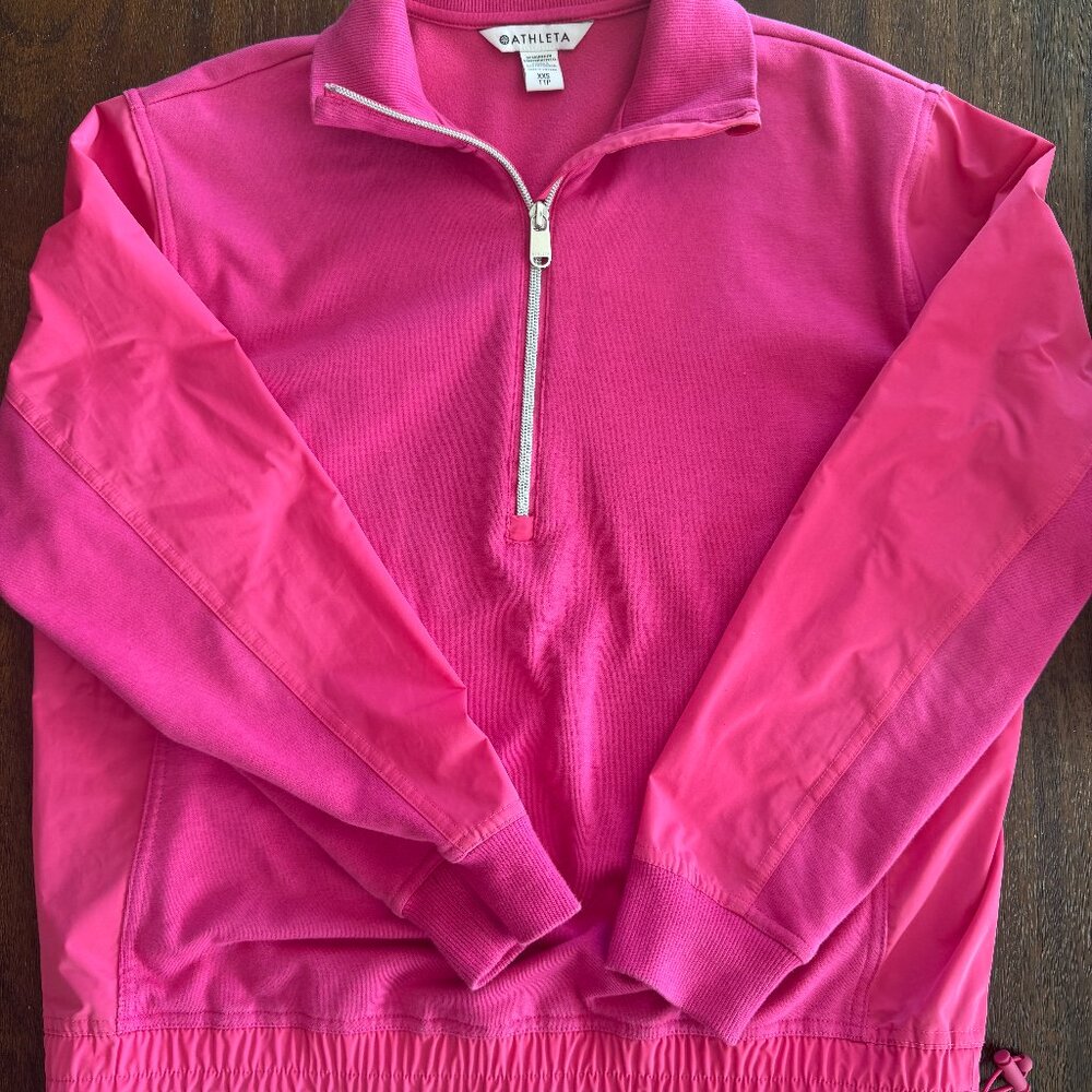 Athleta Half Zip Crew - Pink Size XXS